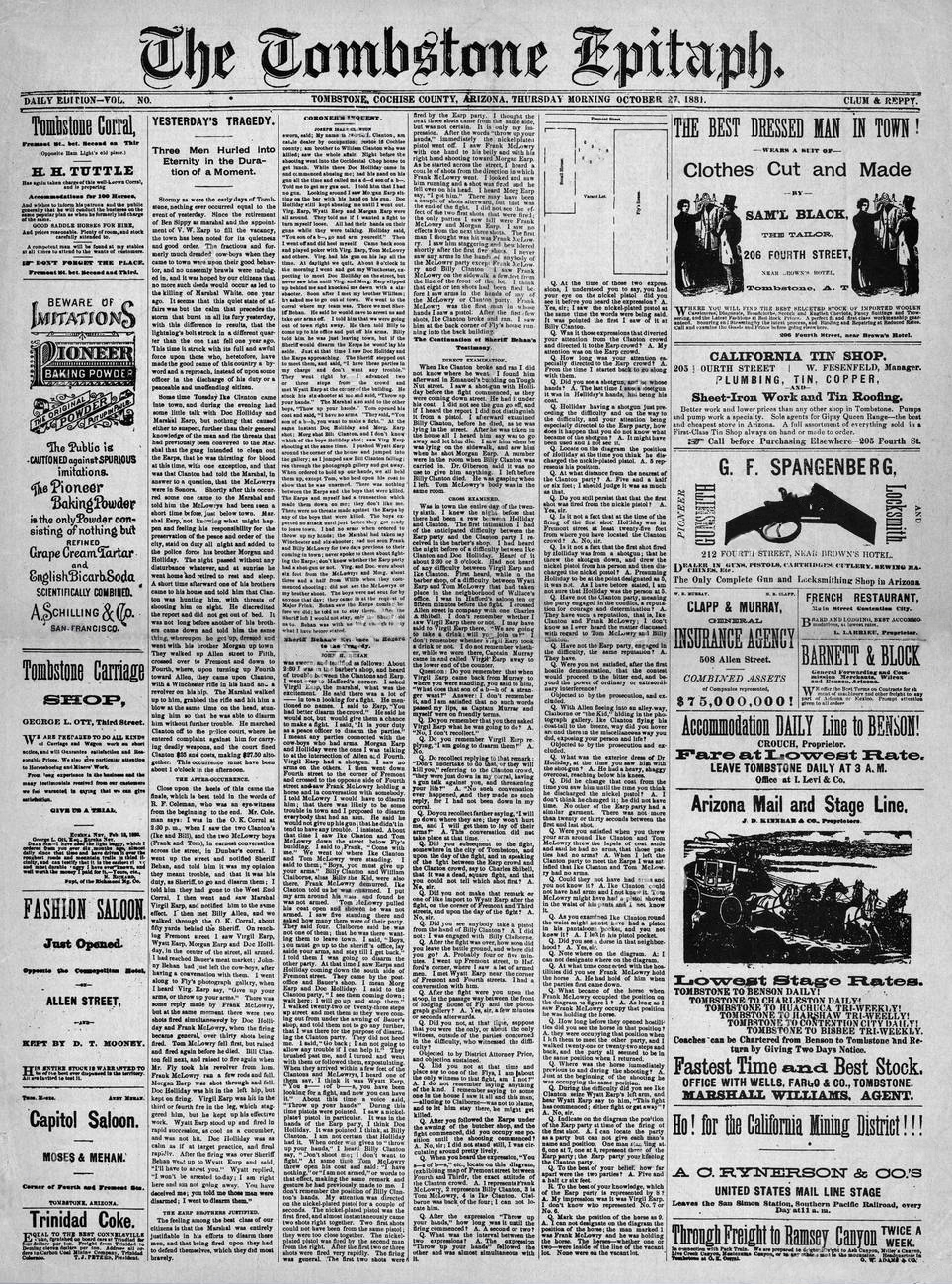 The Tombstone Epitaph newspaper